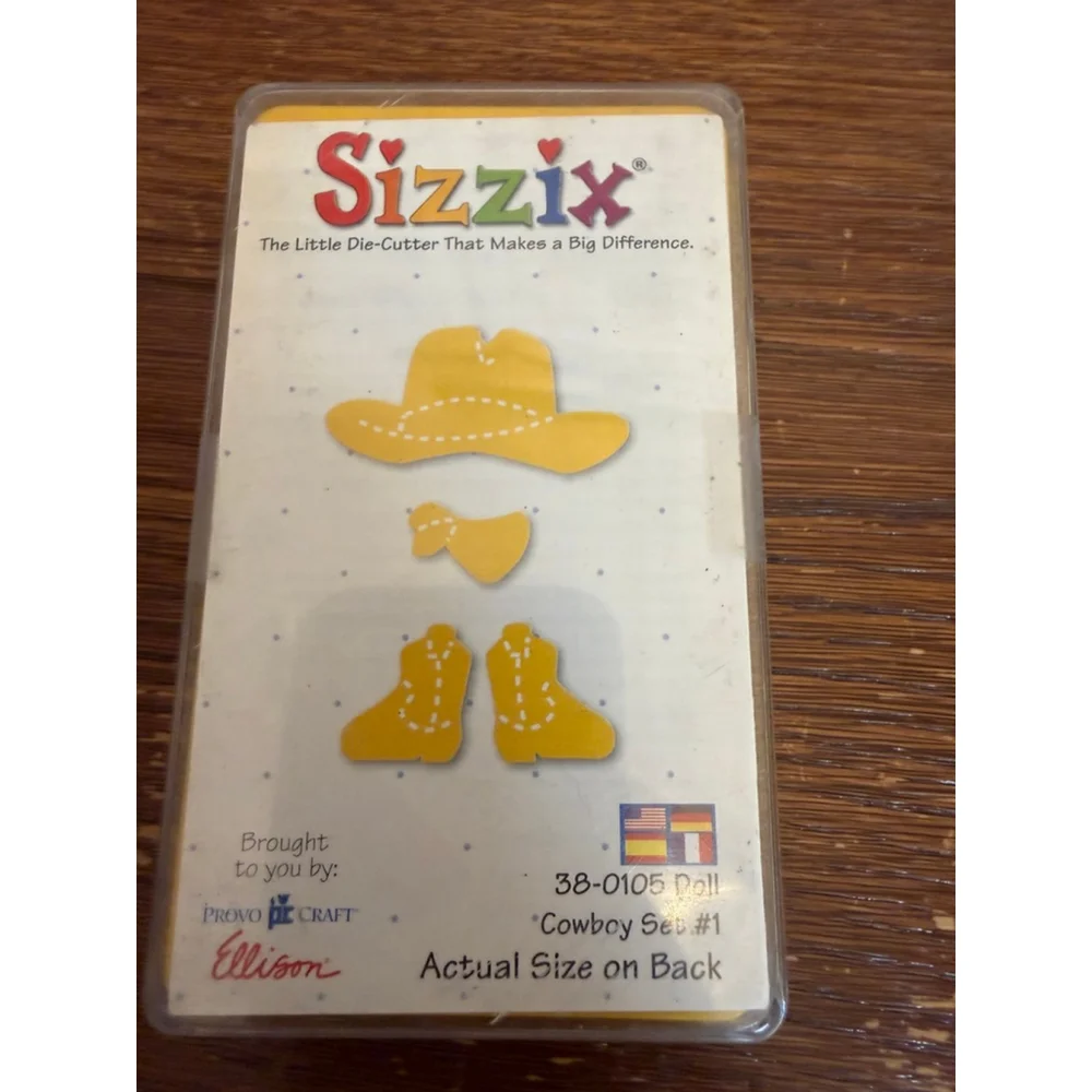 Sizzix Die Lot Doll Dress Cowboy Sunflower Confetti Hair Sets Steel Rule Dies 5p
